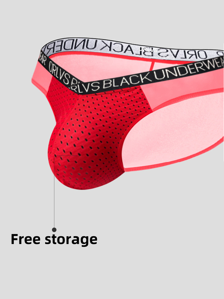 2-Pack Breathable Low Waist U-Convex Semi-Transparent Men's Briefs