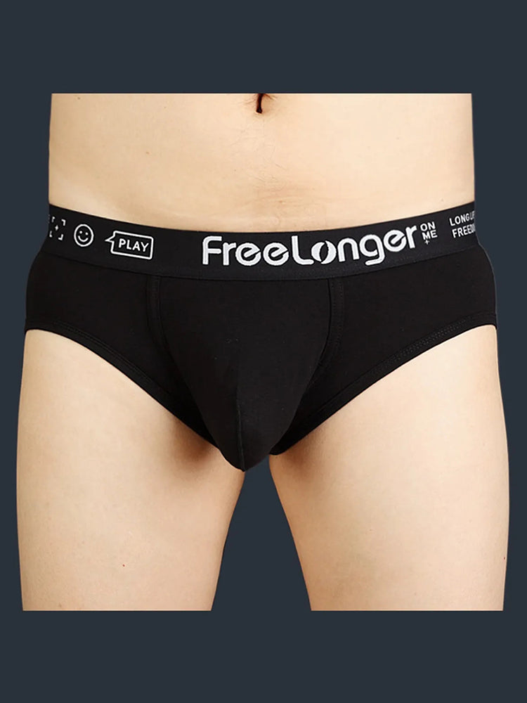 FreeLonger Men's Soft Cotton Big Pouch Trunks