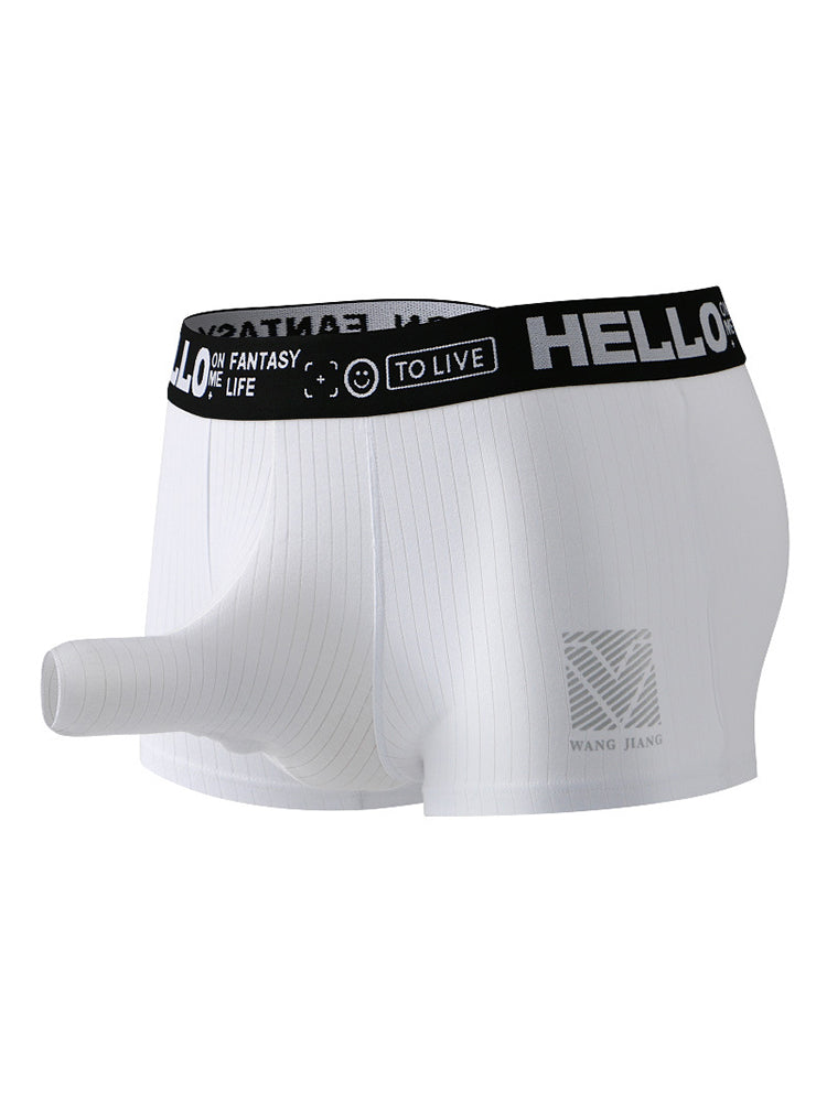 Men's Separate Pouch Cotton Trunks With Fly Front