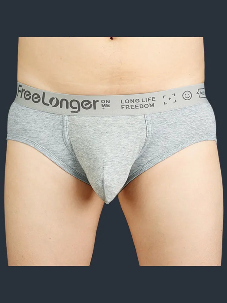 FreeLonger Men's Soft Cotton Big Pouch Trunks