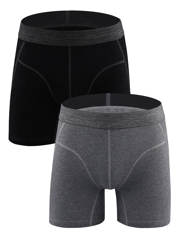 Men's Sport Anti-Chafing Cotton Boxer Briefs