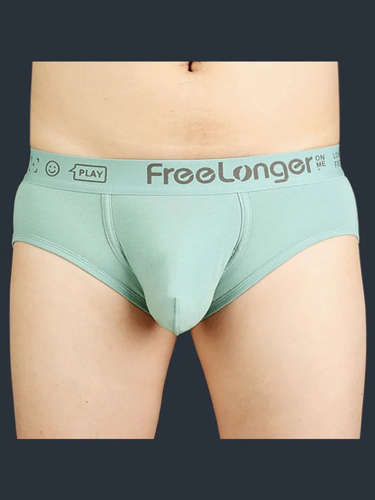 FreeLonger Men's Soft Cotton Big Pouch Trunks