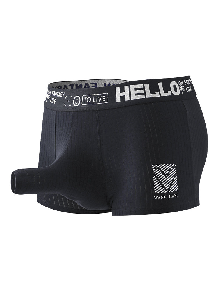 Men's Separate Pouch Cotton Trunks With Fly Front