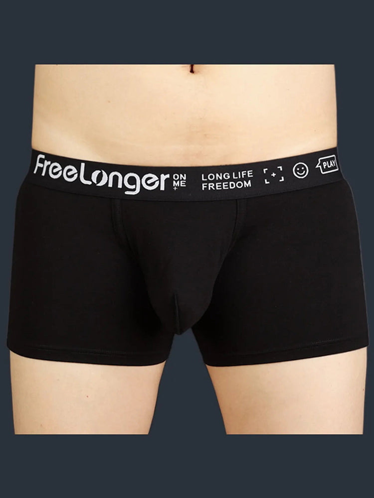 FreeLonger Men's Soft Cotton Big Pouch Trunks