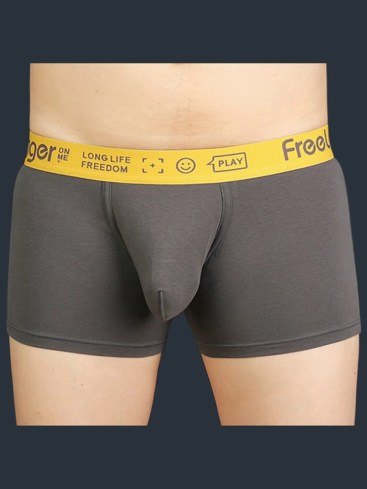FreeLonger Men's Soft Cotton Big Pouch Trunks