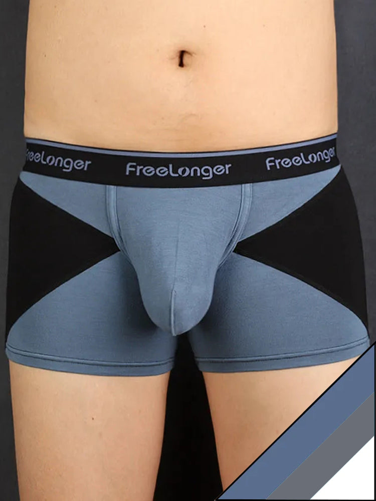 FreeLonger Men's U convex Separate Support Pouch Trunks