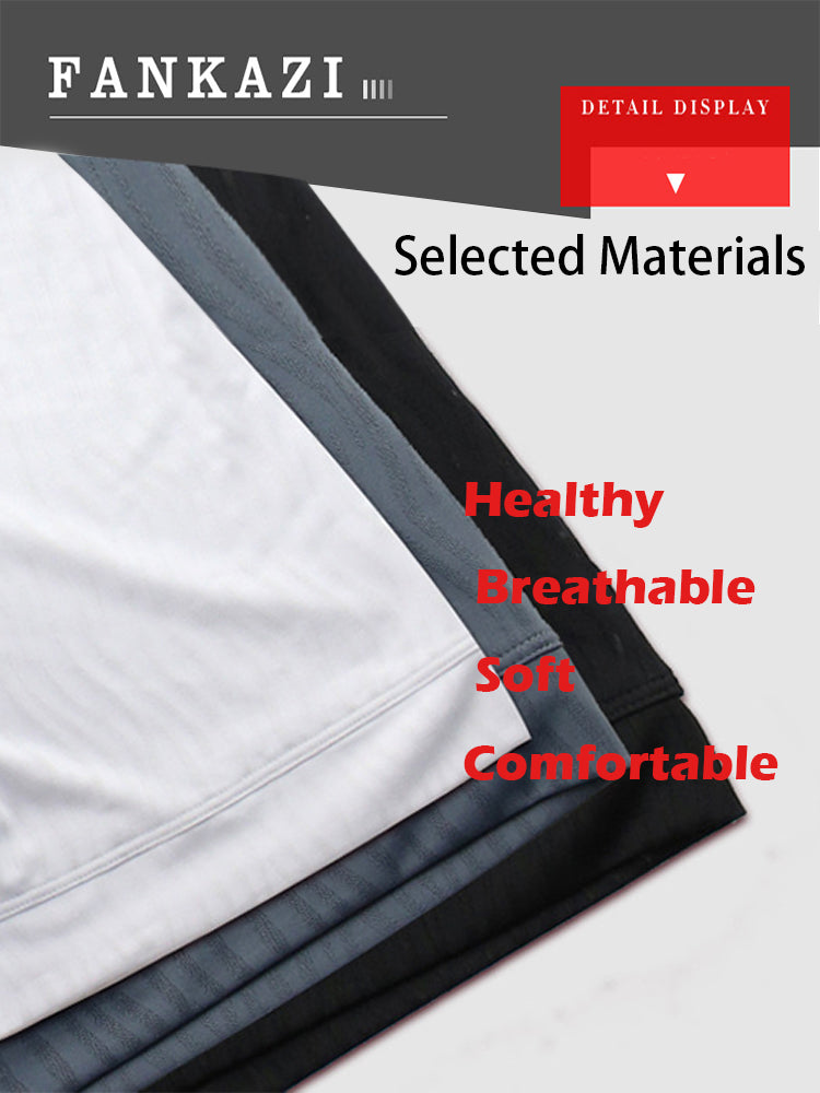 メンズ ストライプ柄 Uポーチ 通気性 カジュアルブリーフ 3枚組