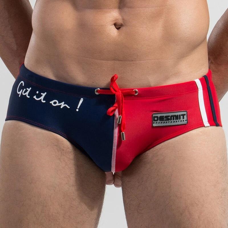 Men's Spell Color Drawstring Swim Briefs