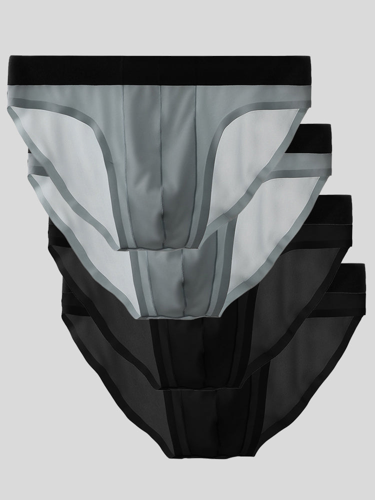 4 Pack Ice Silk Seamless Men's Briefs