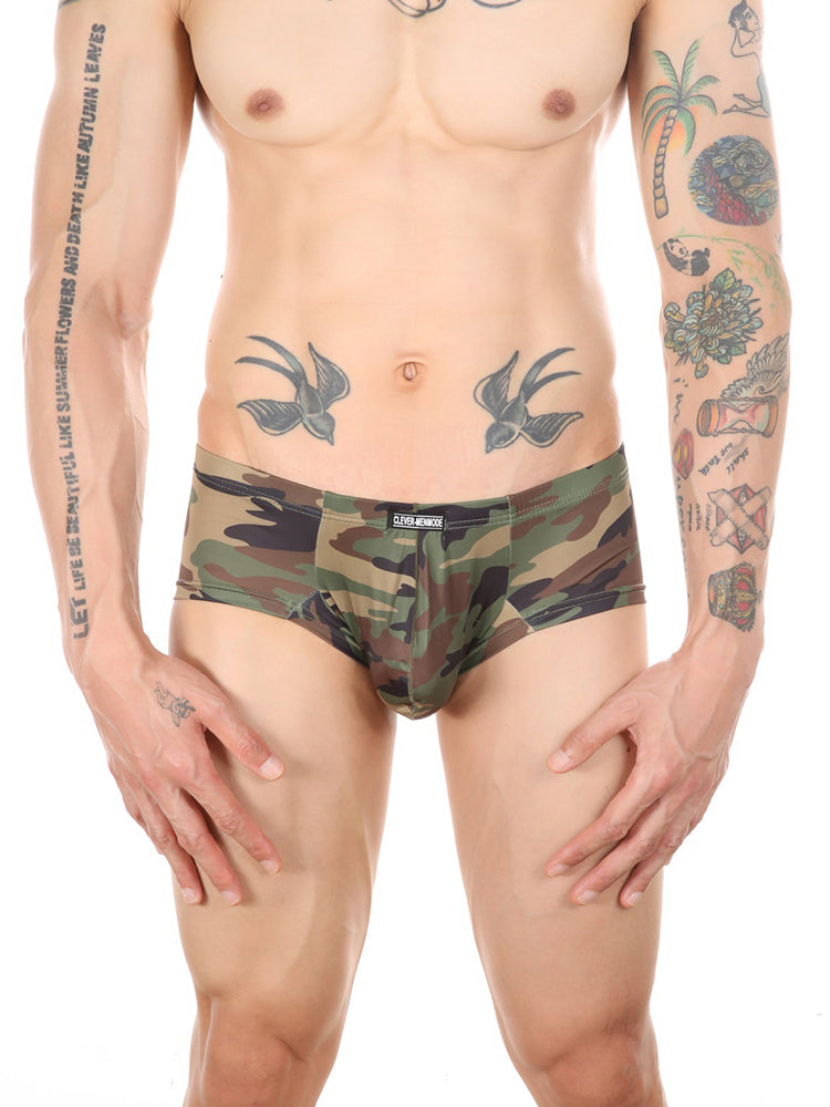 Men's Camo Print Short Leg Trunks