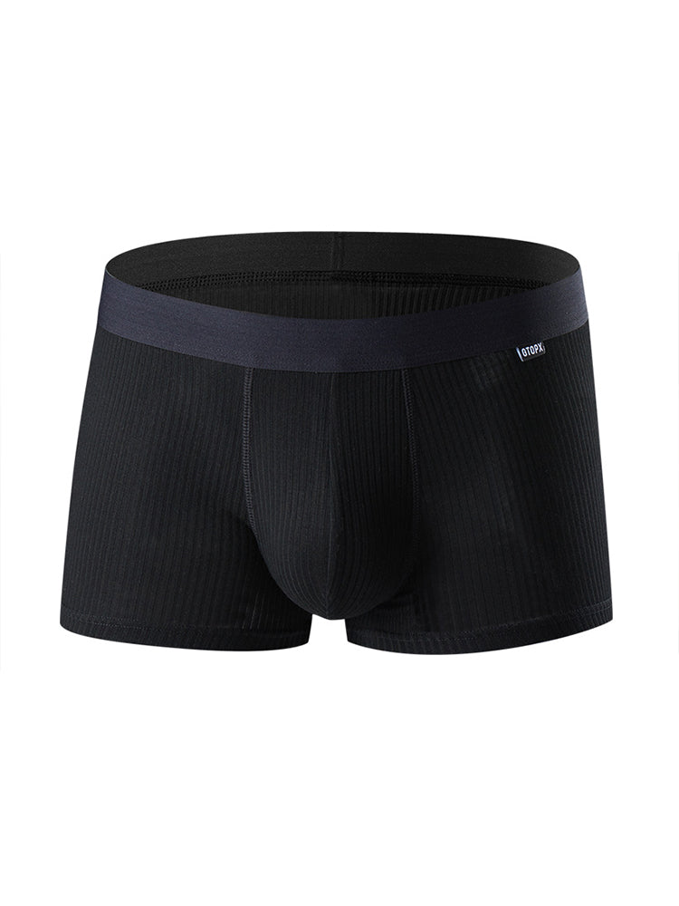 Men's Breathable Threaded Fabric U Convex Trunks