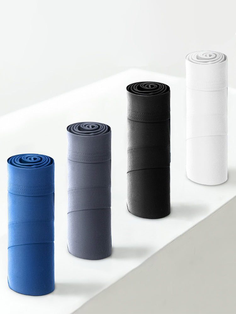 Aoelemen 4 Pack Men's Breathable U Convex Pouch Briefs