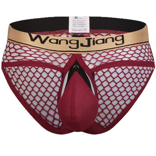 Mens Sexy Mesh Breathable U Convex Pouch Briefs