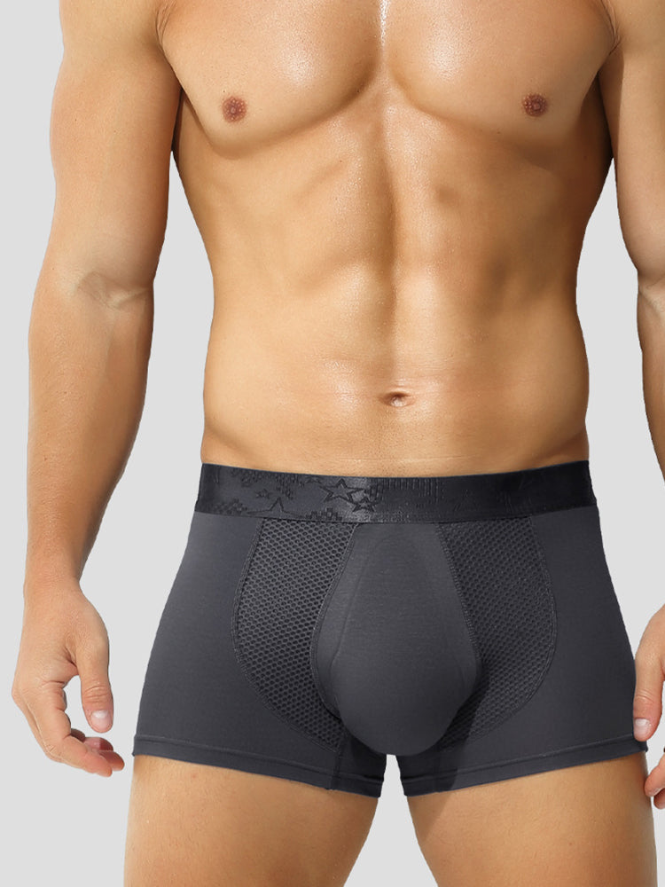 3 Pack Men's Breathable 3D Pouch Trunks