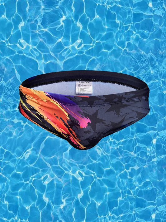 Men's Youth Training Fashion Print Swim Brief