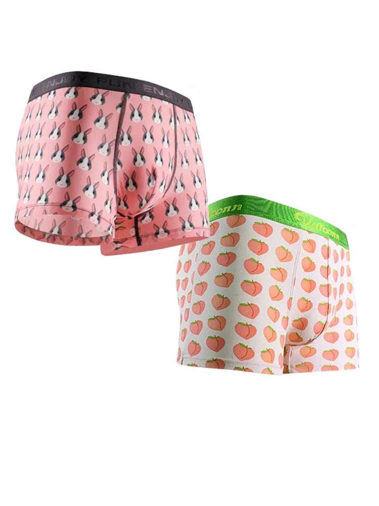 Couple 2 PCS Cotton Cartoon Breathable Underwear