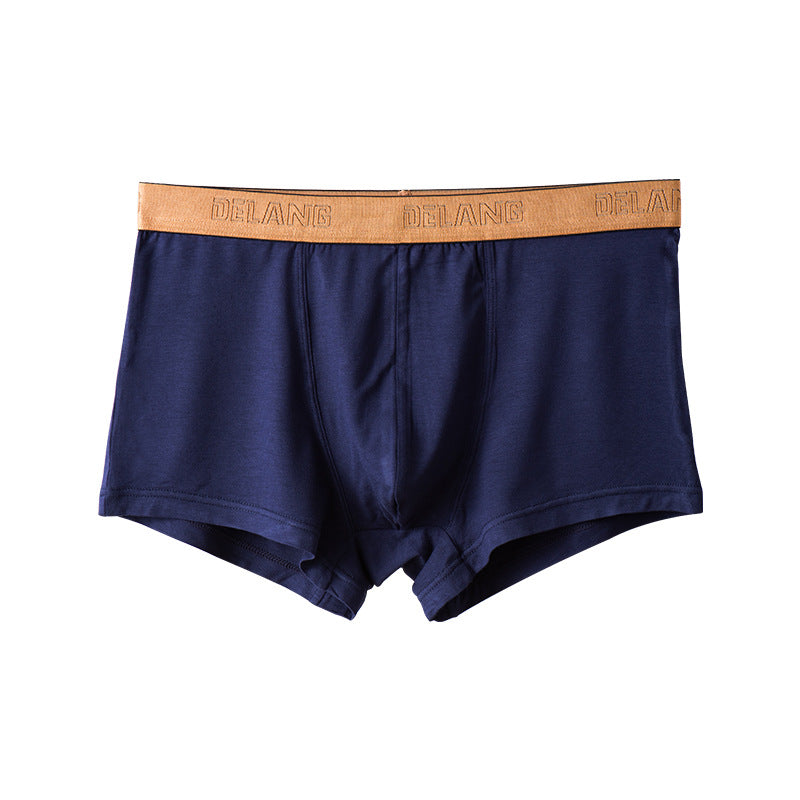 Modal Ultra-soft Solid Mid-waist Men's Boxer Briefs