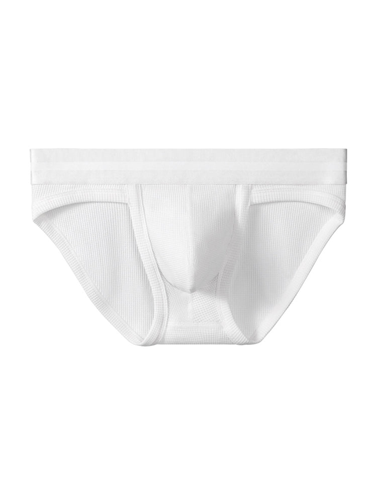 独立した内ポケット付きメンズワッフルコットンスプリットブリーフ2枚組