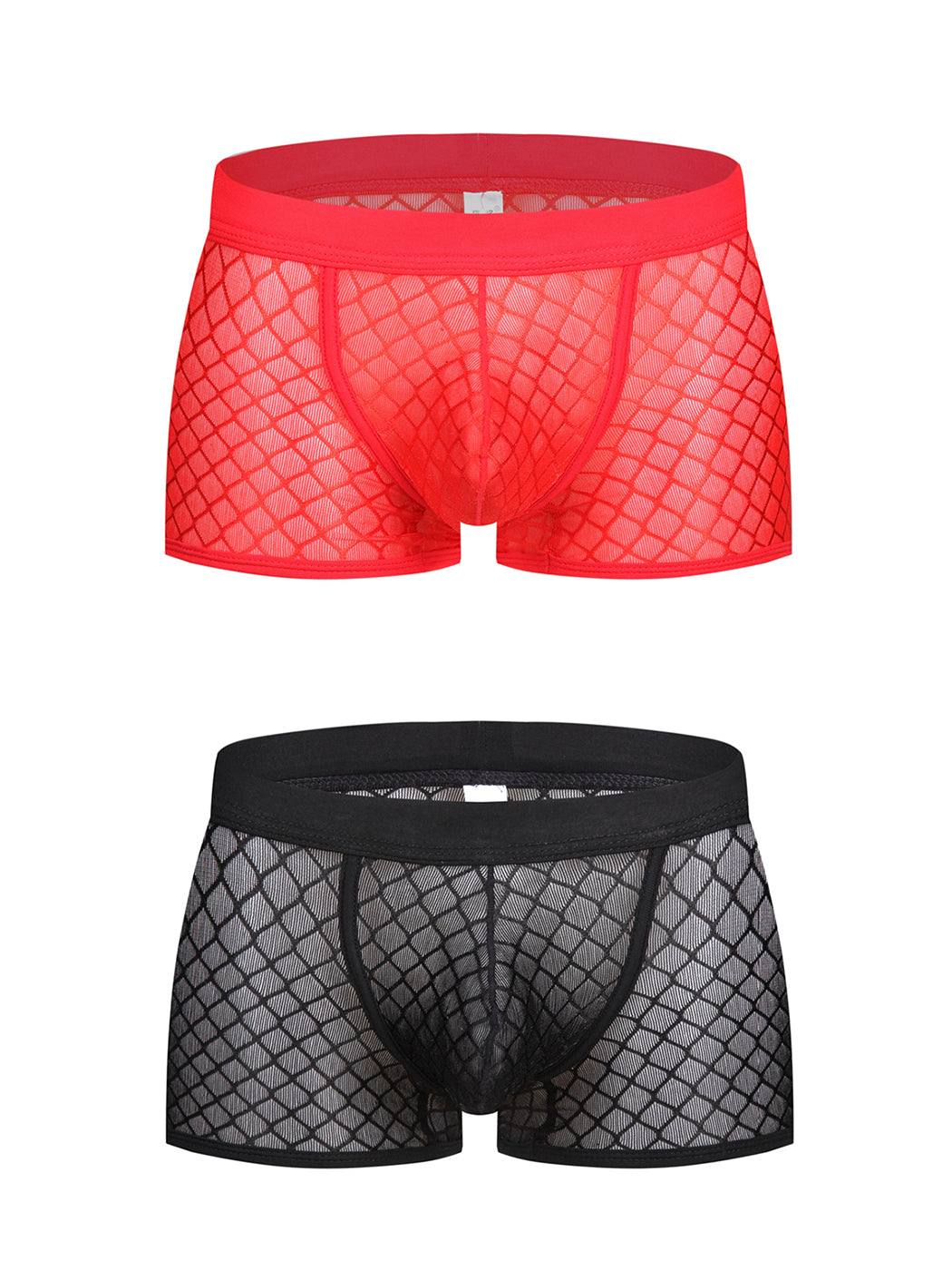 2 Pack Men's Sexy Transparent Mesh Trunks