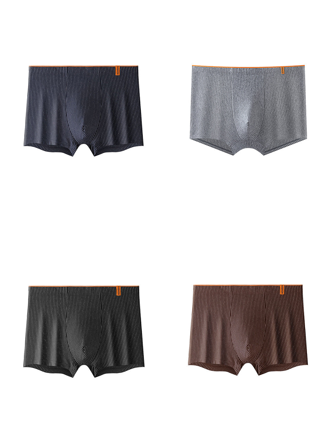 4 Pack Men's Striped Printed Breathable Cotton Trunks