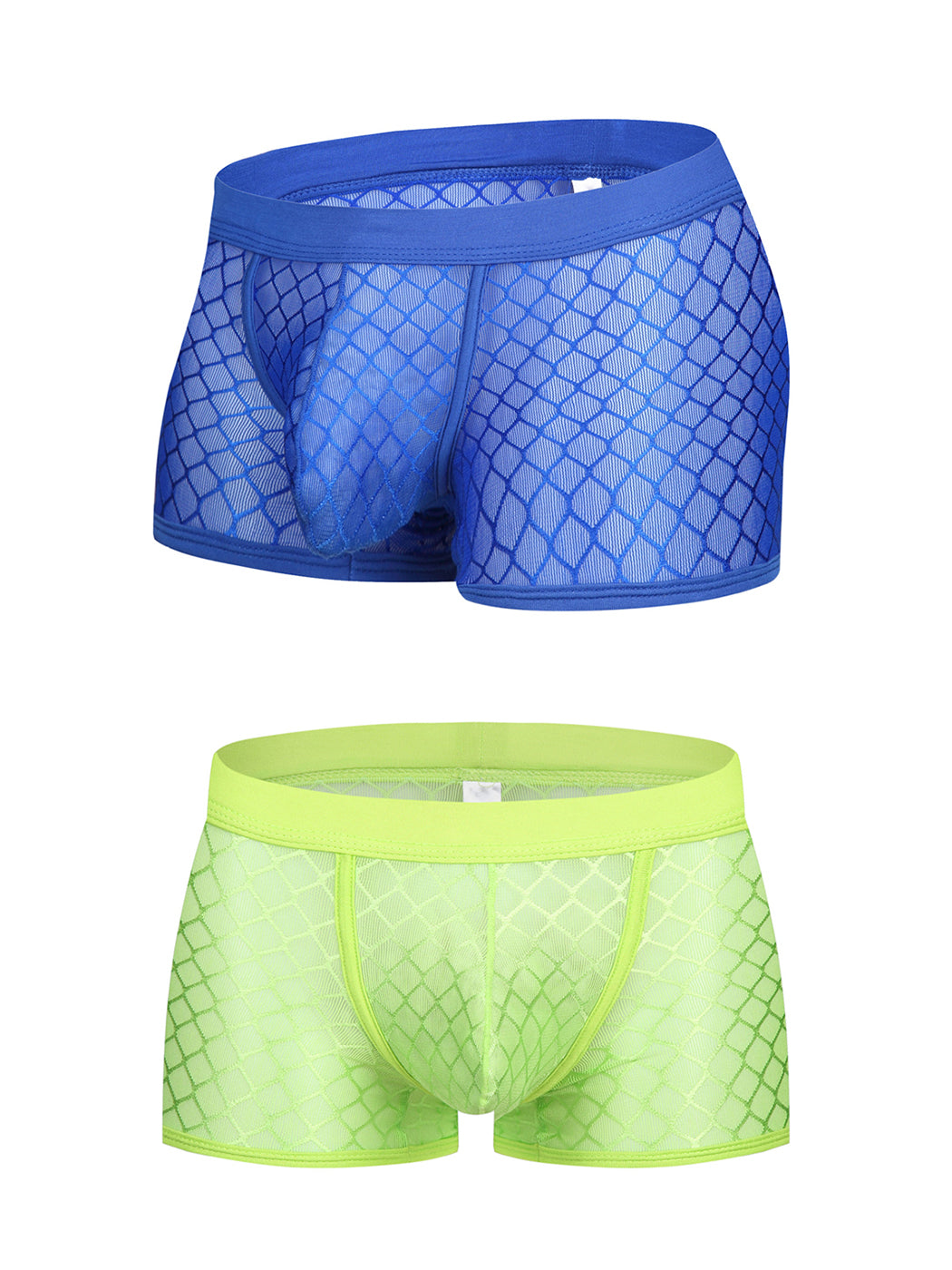2 Pack Men's Sexy Transparent Mesh Trunks