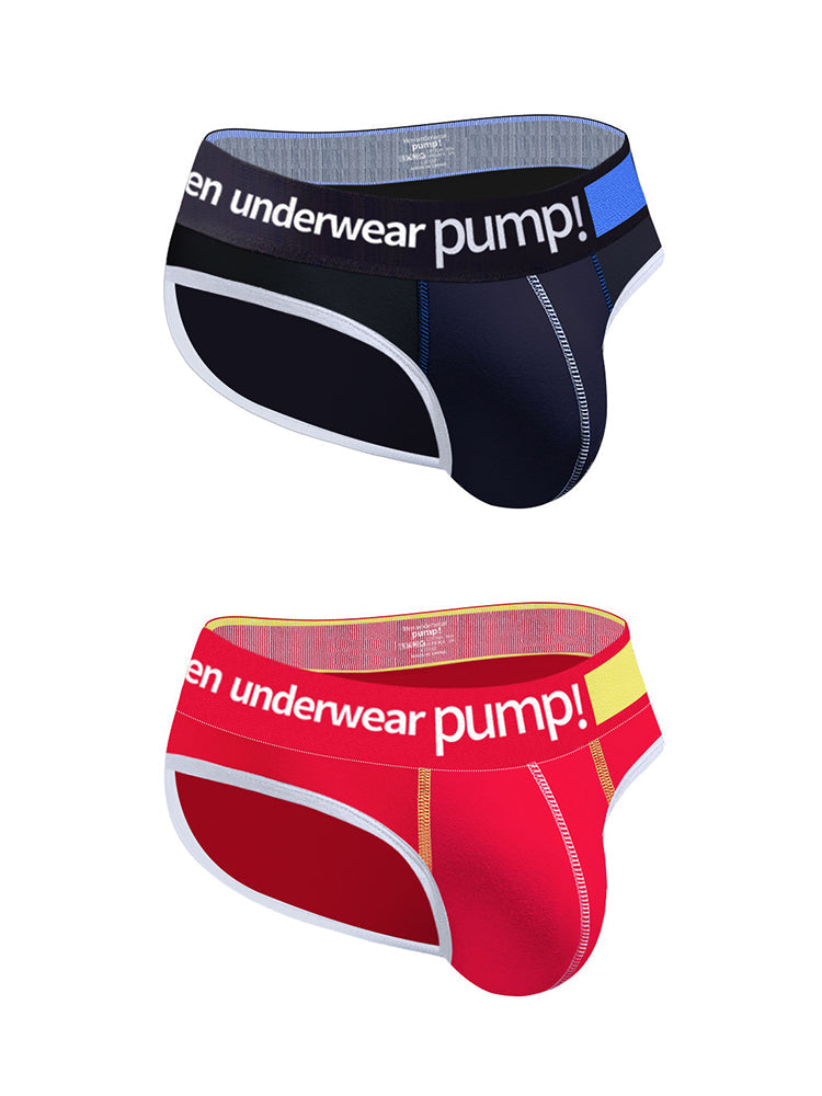 2 Pack Men's Middle-Rise Cotton Sexy Briefs