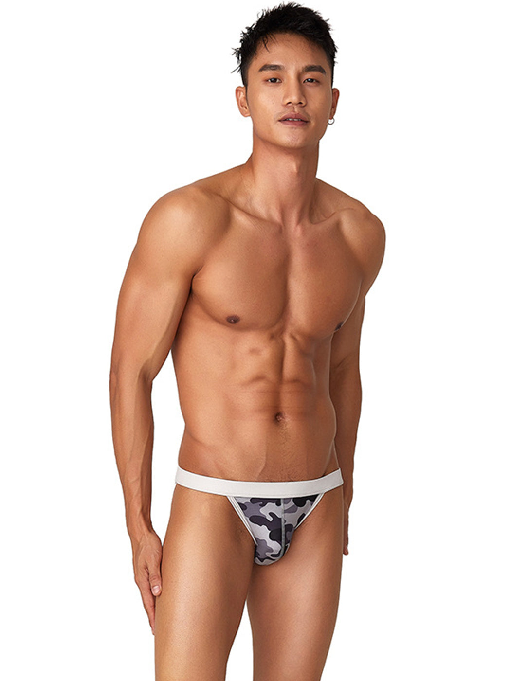 Men's Sexy Large Pouch Camo Print Bikini