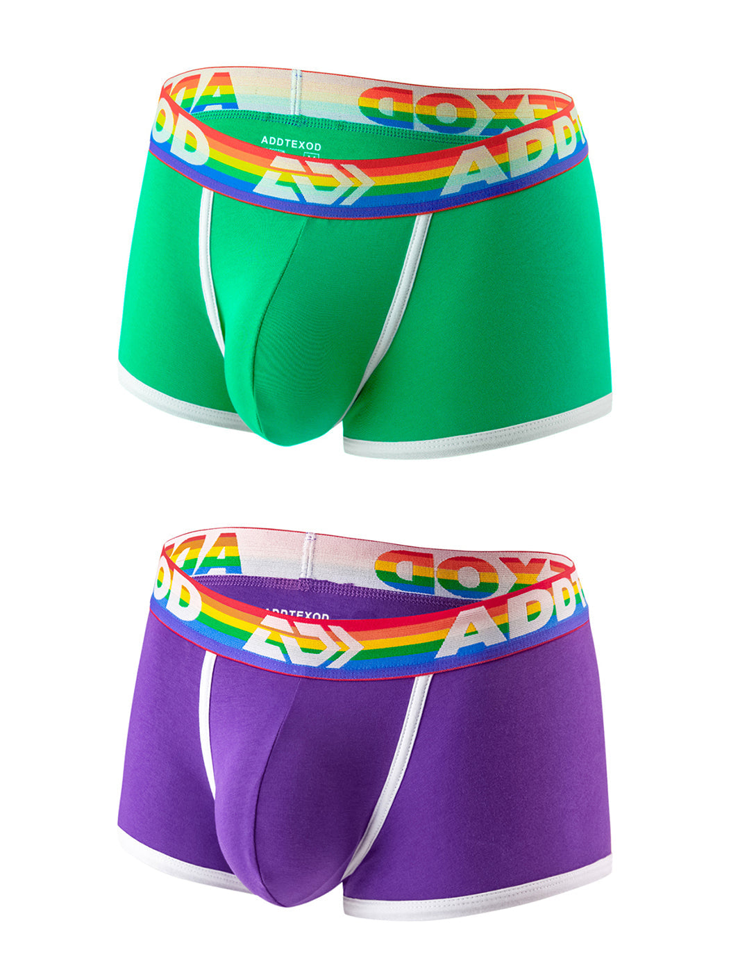2 Pack Men's Large Pouch Rainbow Trunks