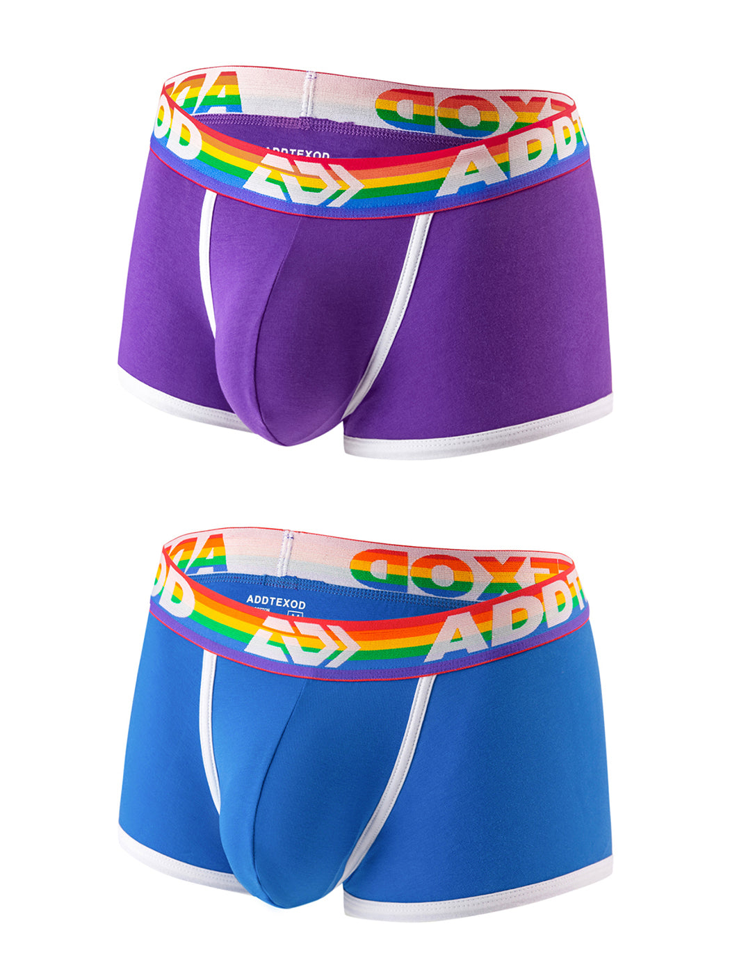 2 Pack Men's Large Pouch Rainbow Trunks