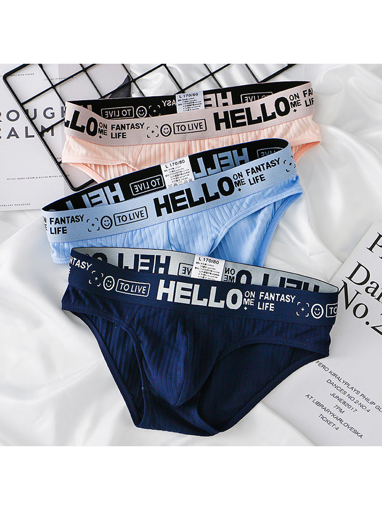 メンズ コットンリブ 通気性ブリーフ 3Dポーチ付き