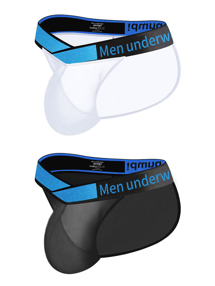2 Pack Men's Ultra-Thin Semi-Transparent Sexy Sports Bikini