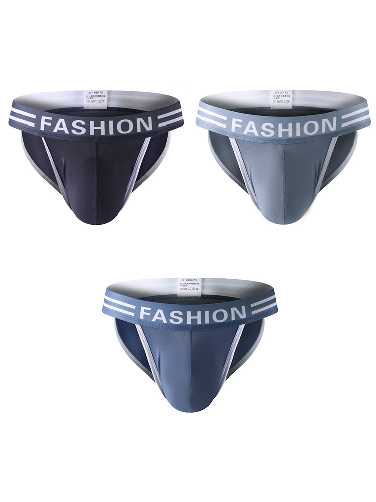 3 Pack Men's High-Cut Sexy Comfortable U-Convex Breathable Briefs