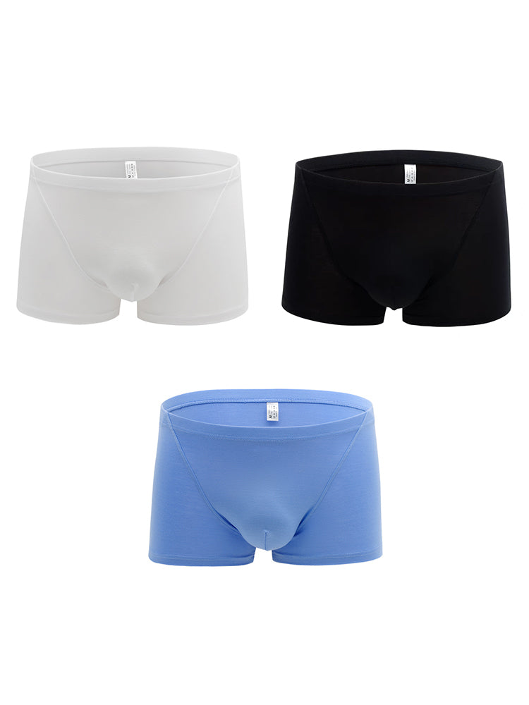 3-pack Men's Bamboo Fiber U-pouch Boxer Briefs