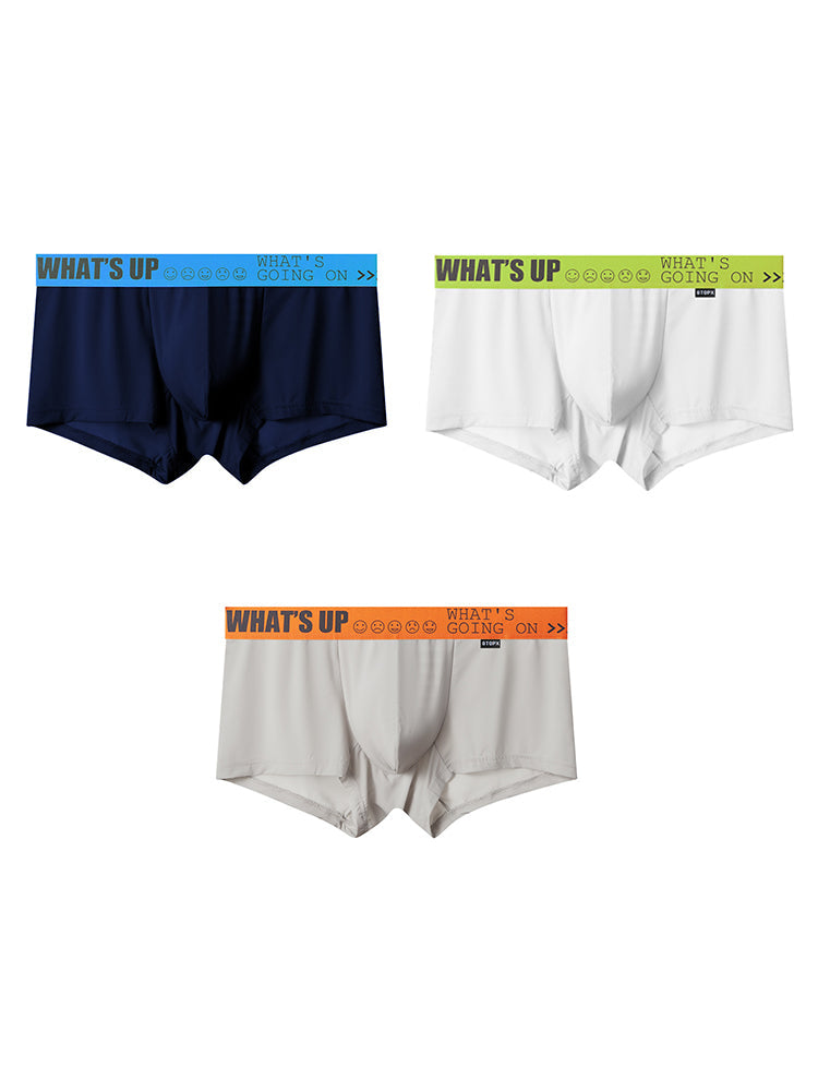 3-pack Men's Ice Silk Solid Color Breathable Briefs