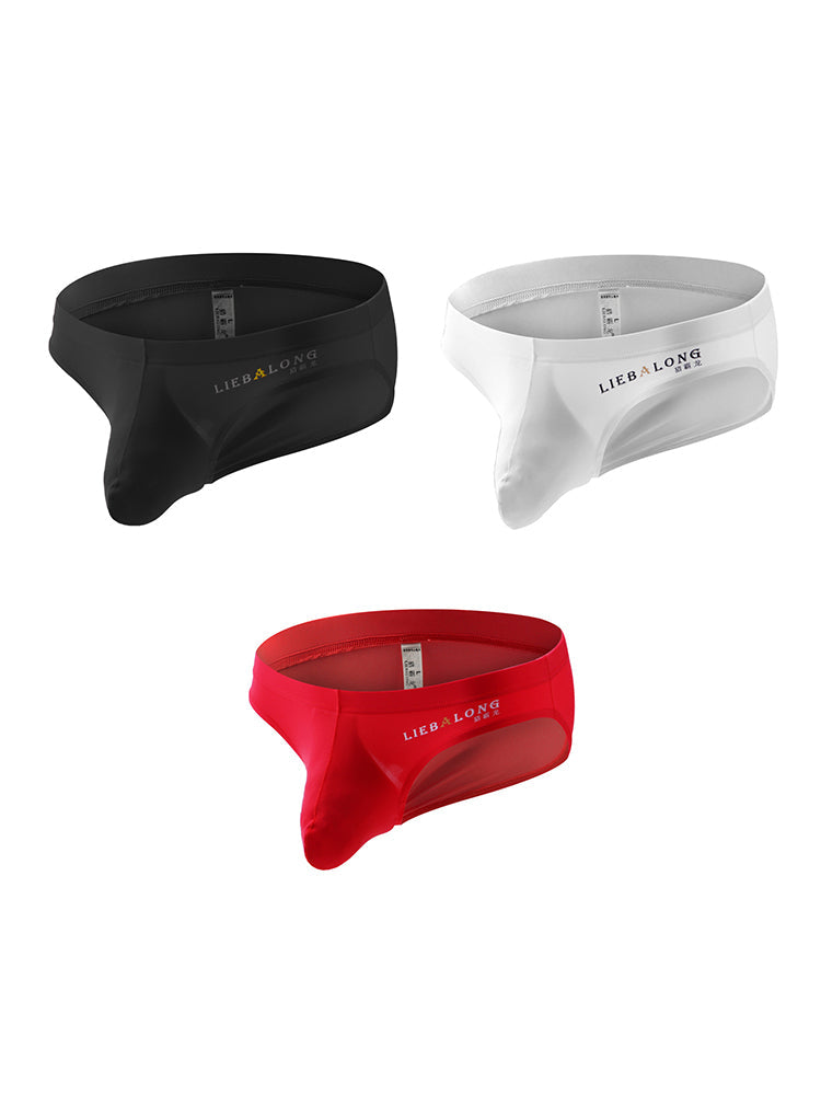 メンズ アイスシルク シームレス コンベックスポーチブリーフ 3枚組