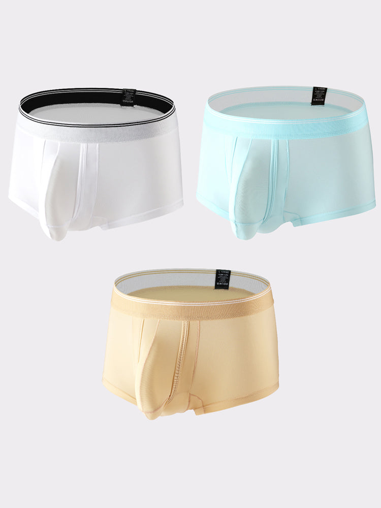 3 Pack Men's Mid-Rise Separation Breathable Elastic Trunks