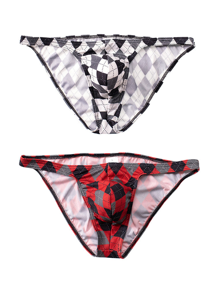 Rhombus Check Pattern Pouch Briefs