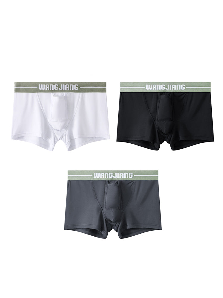 3 Pack Men's Breathable Trunks with Front Pouch
