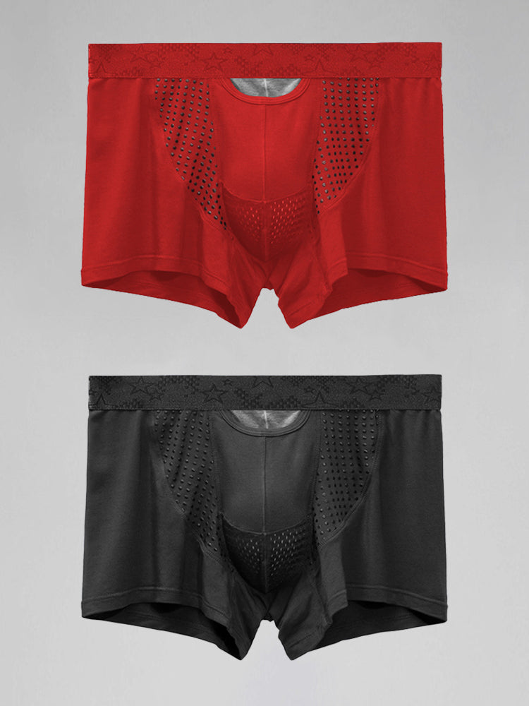 2 Pack Men's Bullet Separation Large Pouch Trunks