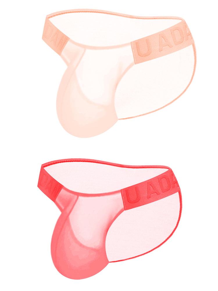 2 Pack Ultra-Thin Men's Breathable Semi-Transparent Sexy Bikini