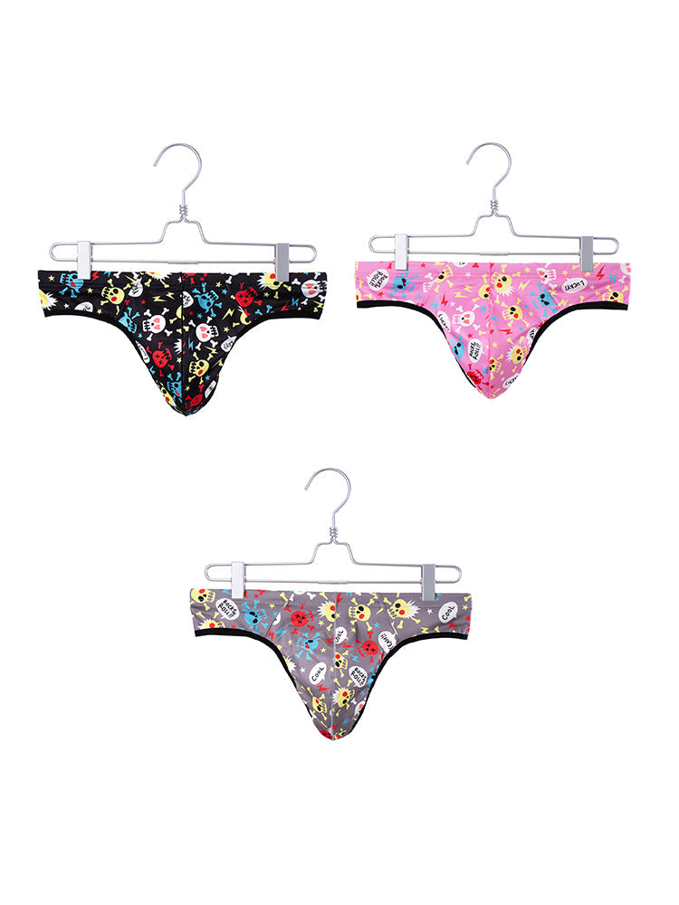 3-pack Men's Sexy Skull Low-rise Thong