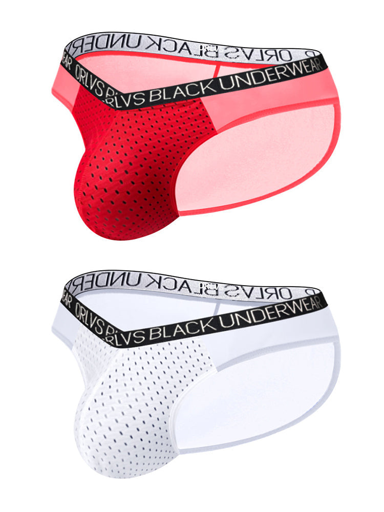 2-Pack Breathable Low Waist U-Convex Semi-Transparent Men's Briefs