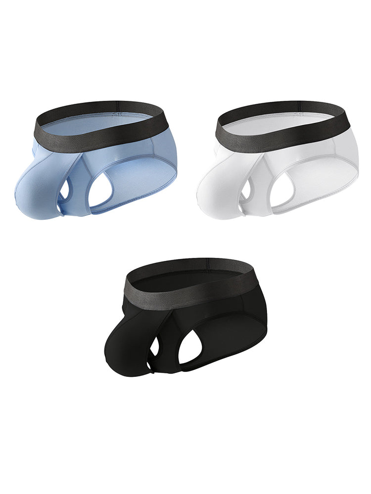 3-pack Men's Open Crotch Sexy Bullet Briefs