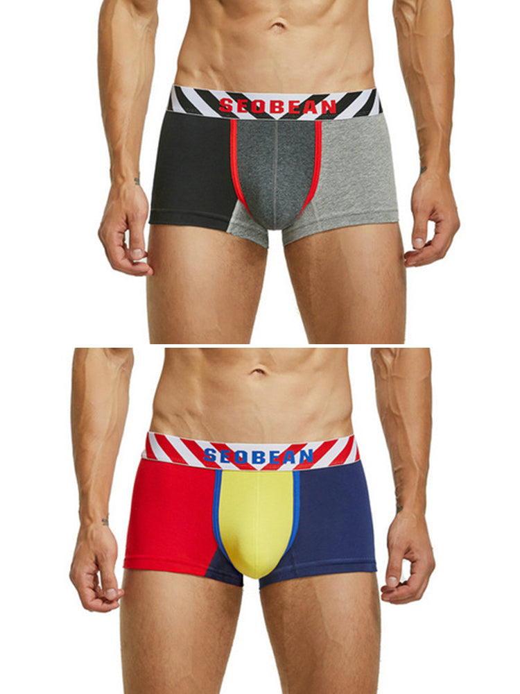 2-pack Men's Colorblock Cotton Boxer Briefs