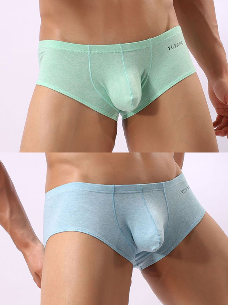 2 Pack Men's U-Pouch Casual Solid Trunks