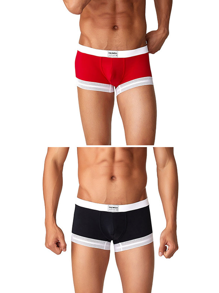 2 Pack Men's Ice Silk Lace Cuff Trunks