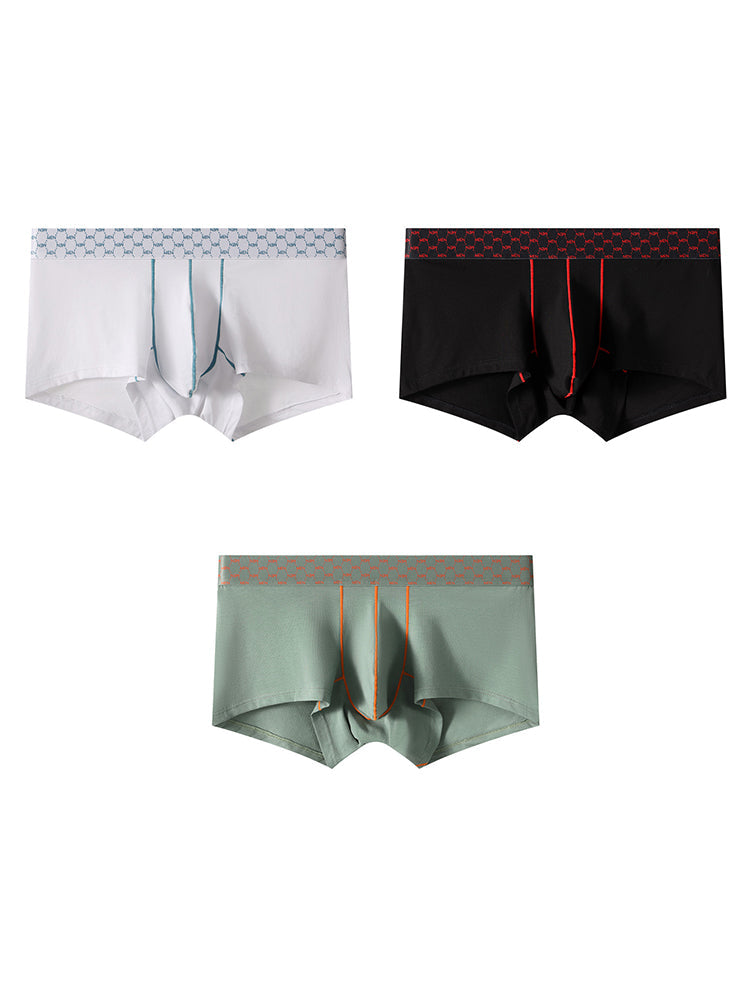 3 Pack Men's Casual Fitness Cotton Trunks