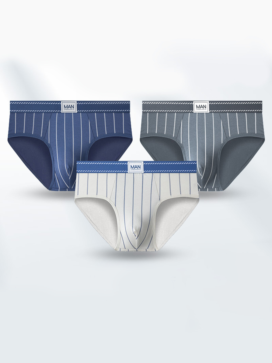 3 Pack Men's Classic Striped Briefs