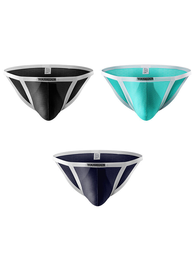 3-pack Men's Low Waist Sexy Narrow Hem Breathable Briefs