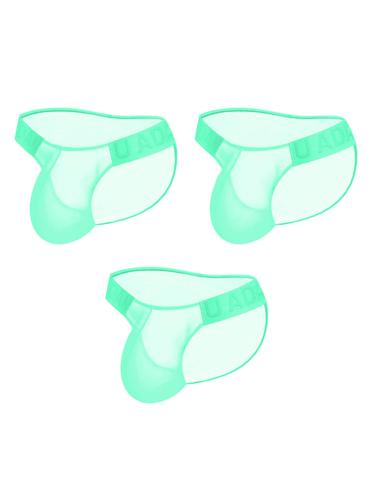 3 Pack Men's Semi-Transparent Comfortable High-Stretch Quick-Dry Bikini